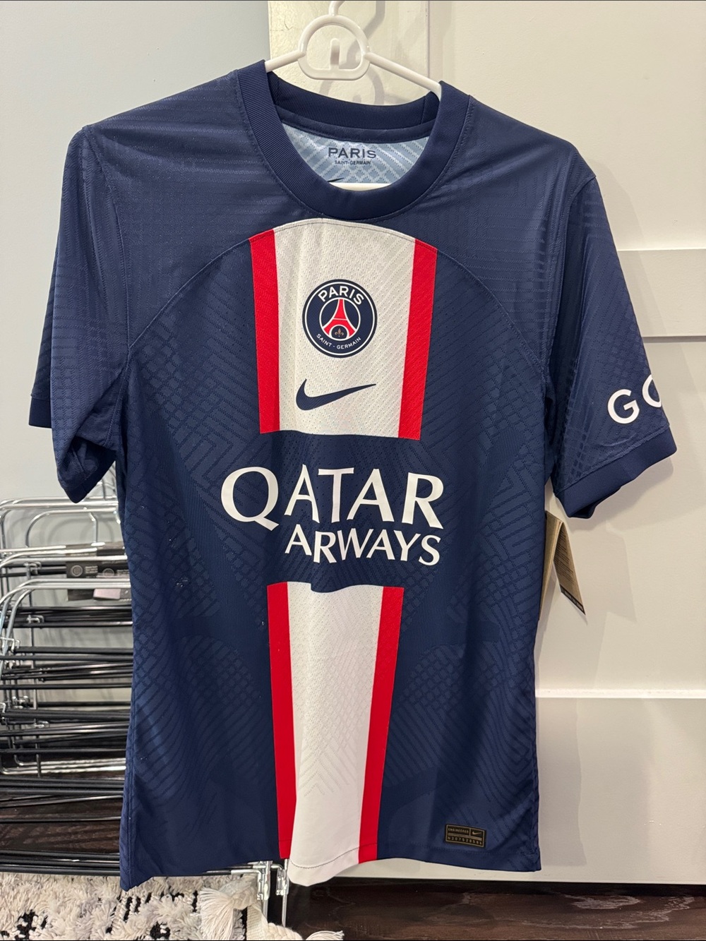 Nike Paris Saint-Germain Navy Red White Qatar Airways Jersey